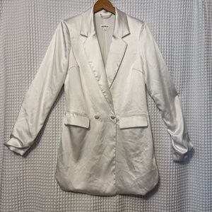 Superdown Oversized White Double Breasted Blazer Size Medium